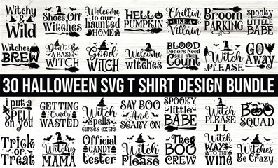 Halloween svg print ready t shirt design bundle  
