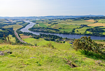 Fototapeta na wymiar View from Kinnoull Hill of River Tayl - Perth - Scotland