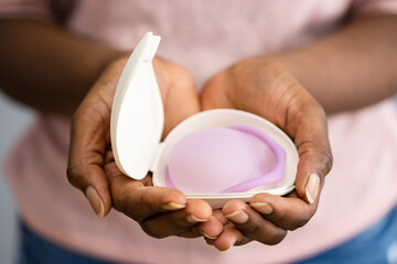 Fototapeta na wymiar Diaphragm Vaginal Contraceptive Ring. Spermicide Contraception