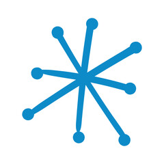 Blue Snowflake Symbol of Winter and Cold Vector