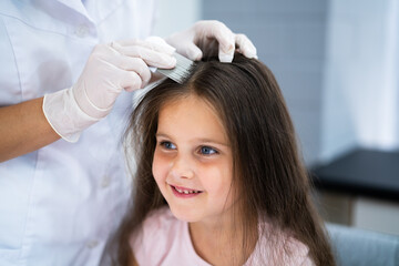 Child Doctor Checking Head Hair