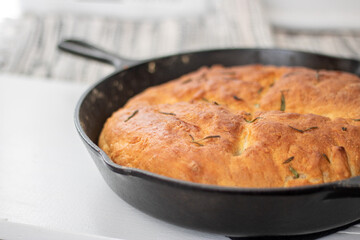 Cast Iron Skillet Bread with Rosemary