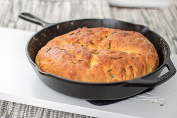 Cast Iron Skillet Bread with Rosemary