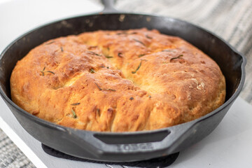 Cast Iron Skillet Bread with Rosemary