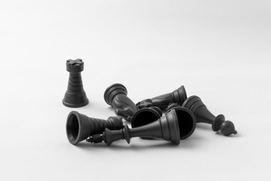 Chess Pieces. Rook. Photograph isolated on white background