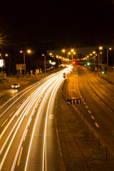 Fototapeta na wymiar traffic on highway at night