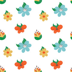 Adorable flower seamless pattern vector illustration. Endless plant background. Endless Plant backdrop.
