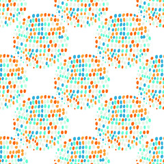 Seamless vector pattern with abstract modern doodles. Bright summer print. Trendy colorful background. Vintage geometric doodles.	