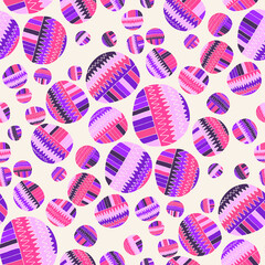 Seamless vector pattern with abstract modern doodles. Bright summer print. Trendy colorful background. Vintage geometric doodles.	