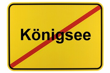 Illustration eines Stadtausgangsschildes der Stadt Königsee in Bayern