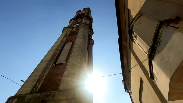 Overview of the Bell Tower of the Church of San Giovanni Battista in Marano Ticino Italy