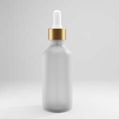 glass bottle dropper with gold cap care health cosmetic beauty 
