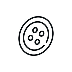 Button linear icon. Sewing shop thin line customizable illustration. Contour symbol. Vector isolated outline drawing. Editable stroke