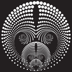 Futuristic design element, ornament. Spiral pattern