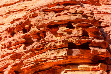 Colored Salam canyon in the Sinai Peninsula, beautiful curved limestone stones.