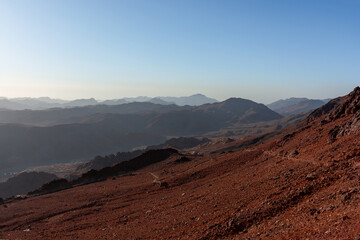 Sunrise over Mount Sinai, view from Mount Moses