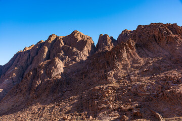 Fototapeta premium Egypt, Sinai Mountains on a bright sunny day, beautiful landscape