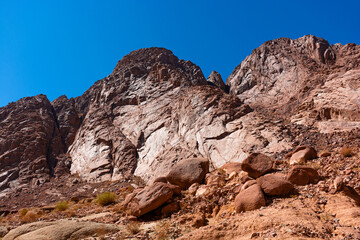 Egypt, Sinai Mountains on a bright sunny day, beautiful landscape