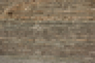 Abstract pixel brown background. Vector geometric texture of square brown pixels. A backing of mosaic squares. Vector illustration