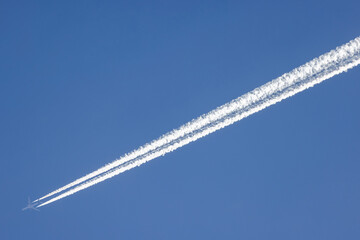 Jet trail left by high flying aircraft