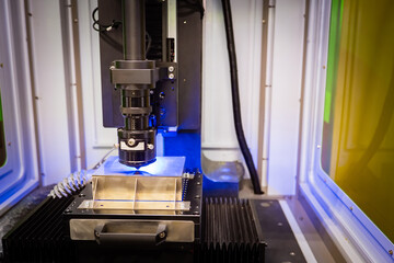 Milling machine. CNC router for metal processing. Laser cutting machine. Chamber of a modern...