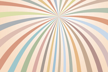 Abstract retro colorful background pattern design. Colorful sun rays pattern vector graphic to use in hipster poster, retro background, old style invitation card design projects.