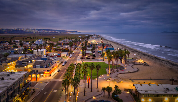 Coastal town of Imperial Beach, California. Tijuana Mexico in the distance. 