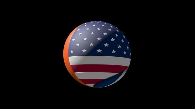 New York City and United Stats of America 3D Ball Flag - 3D rotation
