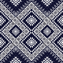 Fototapeta premium Geometric Indian ethnic pattern. Aztec fabric carpet mandala ornament boho chevron textile decoration wallpaper. Tribal traditional embroidery oriental vector illustrations background.