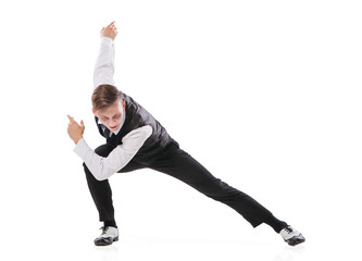 modern style dancer dancing isolated on white