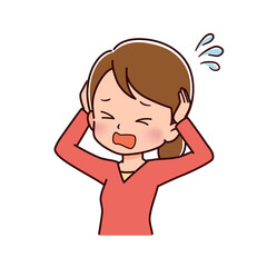 Obraz premium 色々なポーズの私服の女性のイラスト