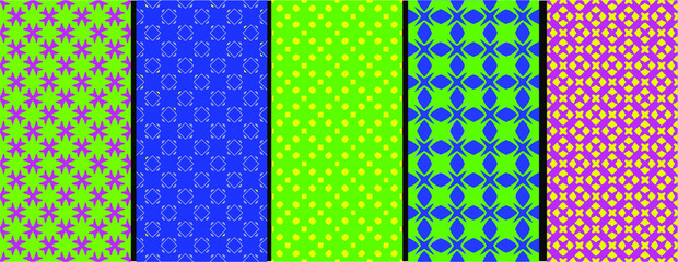 Rainbow chevron vector geometric seamless patterns collection. Set of bright colorful backgrounds with modern minimal labels. Cute abstract zigzag textures. Pattern design for Easter, holiday decor 