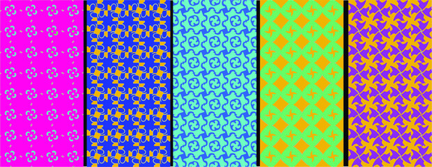 Rainbow chevron vector geometric seamless patterns collection. Set of bright colorful backgrounds with modern minimal labels. Cute abstract zigzag textures. Pattern design for Easter, holiday decor 