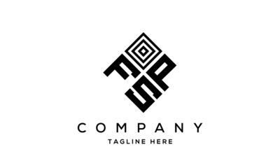 creative square FPS three latter logo vector