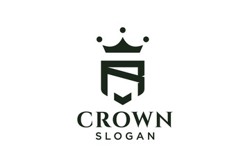 vintage crown logo and letter R symbol. Modern luxury brand element sign. Vector illustration.