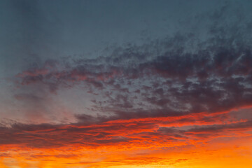 A beautiful red orange sky at sunrise time.