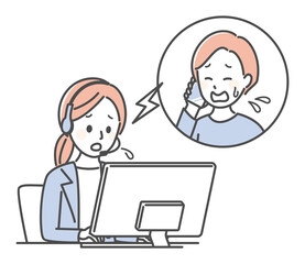 Fototapeta na wymiar illustration of customer service in a call center