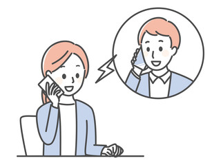 illustration of two people talking over the phone