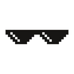 Thug life glasses, pixel glasses vector isolated on white background