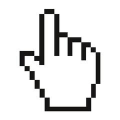 Pixel cursor, mouse cursor, hand cursor, mouse vector icon