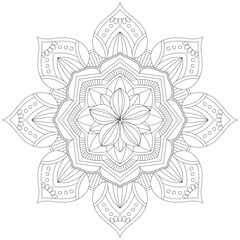 Leaf Flower Petal Coloring Mandala Art Simple Graphic Shape Vector Floral Oriental Outline Vintage Decorative Elements Pattern Illustration Islam Arabic Indian Turkish Mystic Religion Morals Lotus