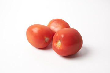 saladette tomatoes isolated on a white background, italian vegetable used for a culinary menu 