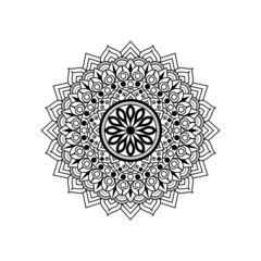 New flower Mandala Design, Circular pattern in form of mandala with lotus for Henna, Mehndi, tattoo, decoration