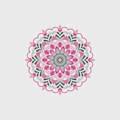 New flower Mandala Design, Circular pattern in form of mandala with lotus for Henna, Mehndi, tattoo, decoration