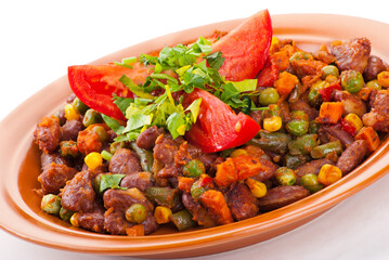 Traditional mexican chili with kidney beans