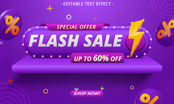 Flash sale bright banner design template