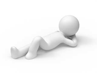 3d man lying on the groud.