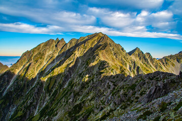 長野県　前穂高岳山頂から望む絶景　