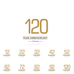 Year Anniversary Set Elegant Vector Template Design Illustration