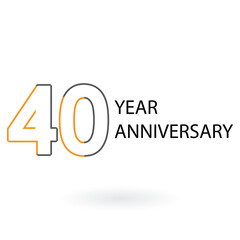 40 Year Anniversary Elegant Vector Template Design Illustration